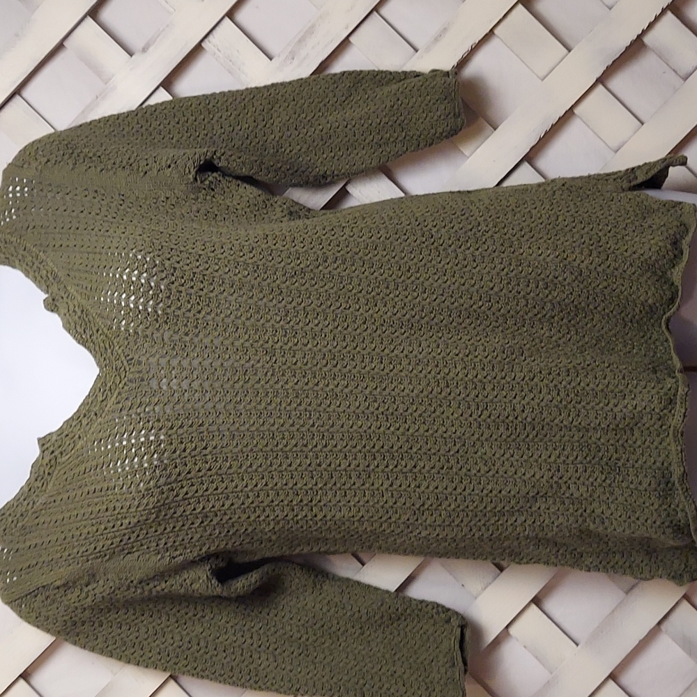 Evan Picone Green 100% Cotton Knit Sweater in Size XL